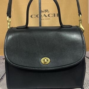 Coach VintageManor 9977 BlackLeather TopHandle Crossbody| Made in USA